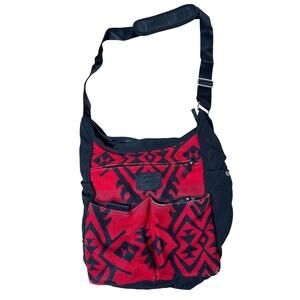 Pendleton Bag Black Red Aztec Western Wool Blend Satchel
